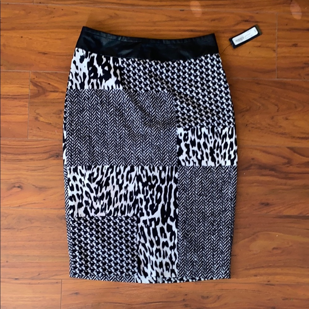 Worthington Black and White Midi Pencil Skirt for Cocktail